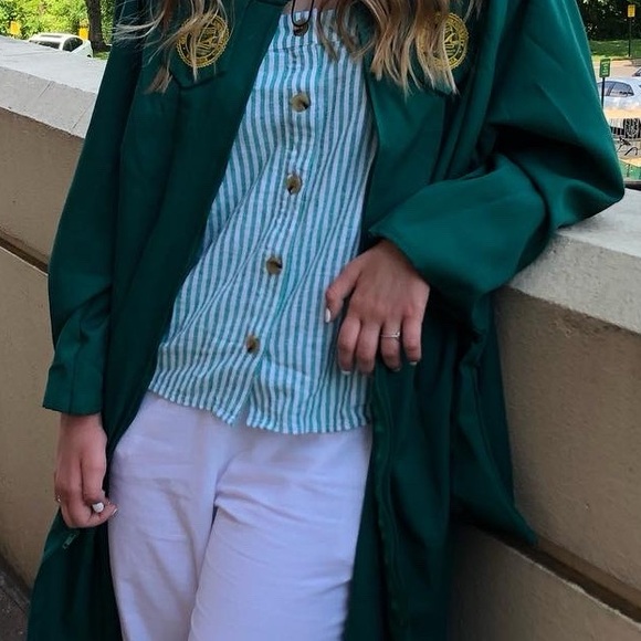 Green and white striped tanked top, J.Crew - Picture 2 of 4